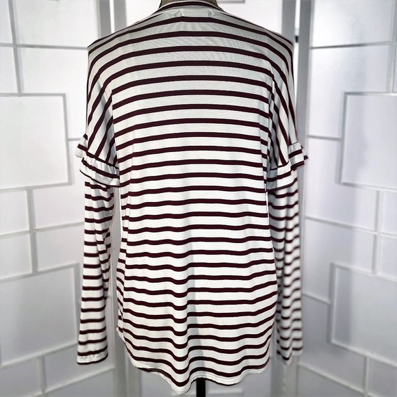 Cotton Bleu Striped Ruffle Drop Shoulder - Picture 5 of 8